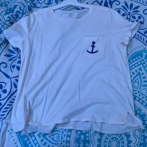 White anchor pocket tee